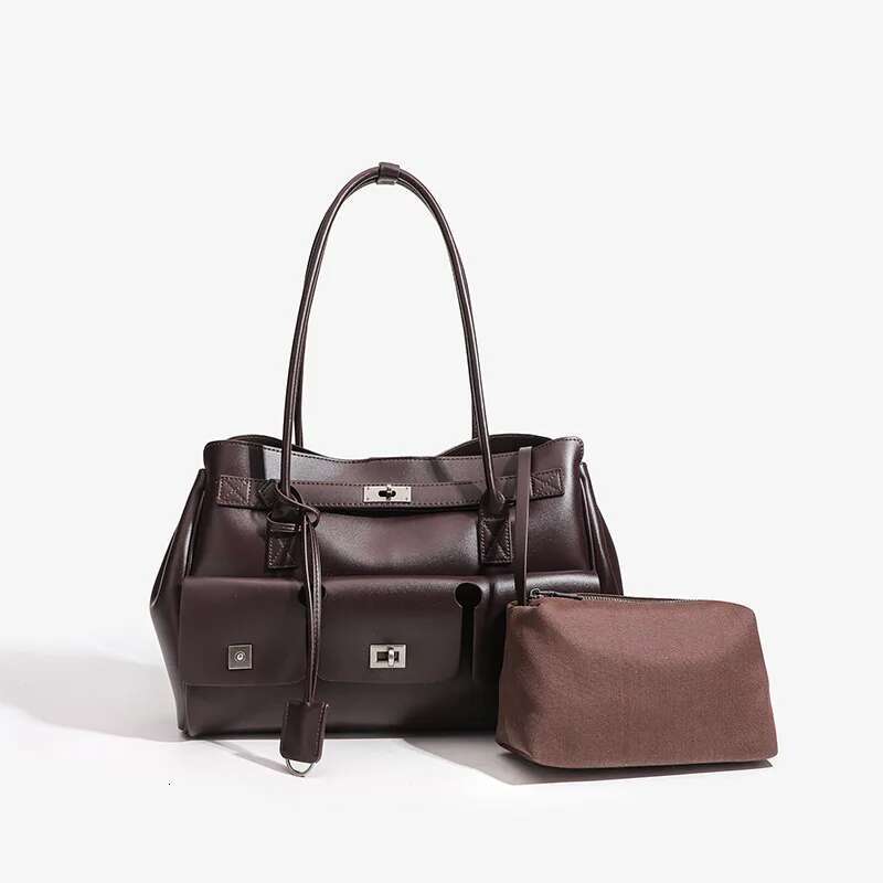 Genuine Leather Wing Tote Roomy Cluth Large Capacity Buckle Woman Designer Travel Lage Bag Shopper Handbag