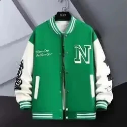 Loosefit Mens Baseball Jacket American Style Couple Costume Autumnwinter For Men Trendy Casual Scene Top 250317