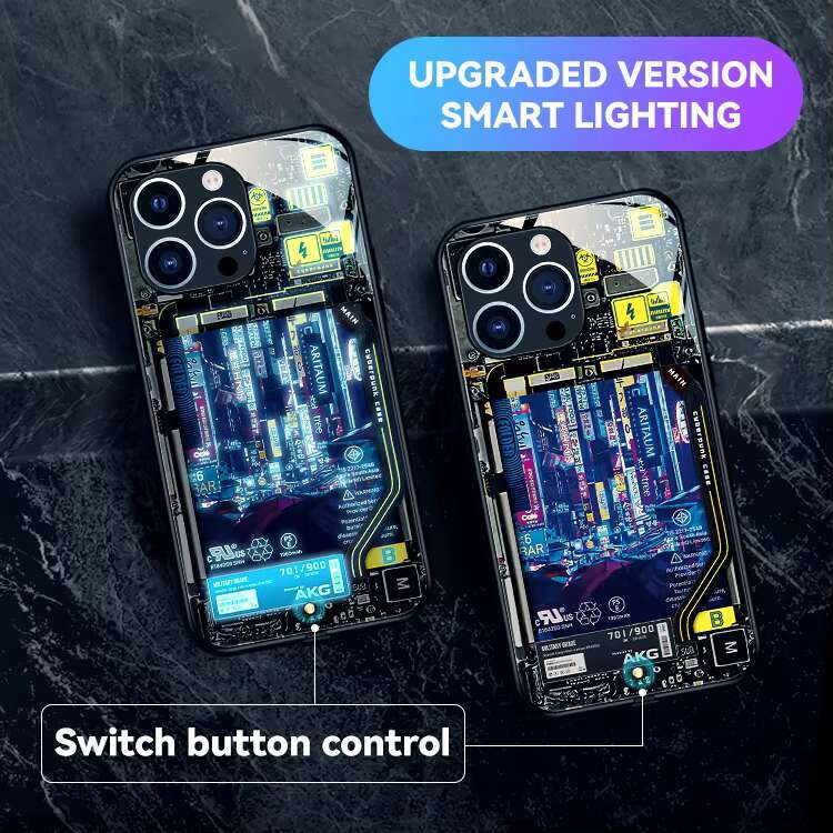 Trending Products 2024 New Arrivals Smart Push Button Switches Luminous case for iphone huawei samsung Mobile Phone Cases