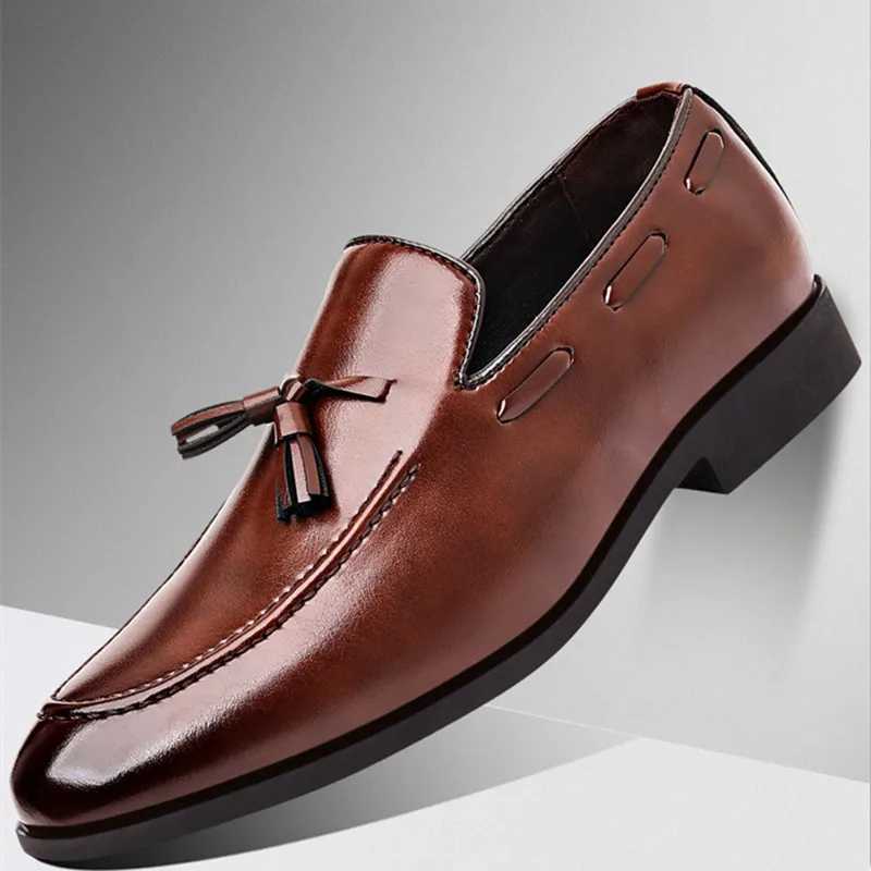 Mens dress slippers casual business Fi leather low boots British style classic fashion mens tasselXJ250319