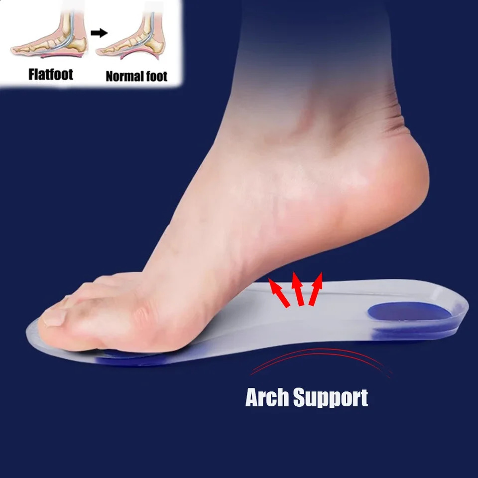 Silicon Orthopedic insoles for Shoes Women Men Flat Foot Arch Support Shoe Pad Shock Absorption Plantar Fasciitis Relief Insoles 250319