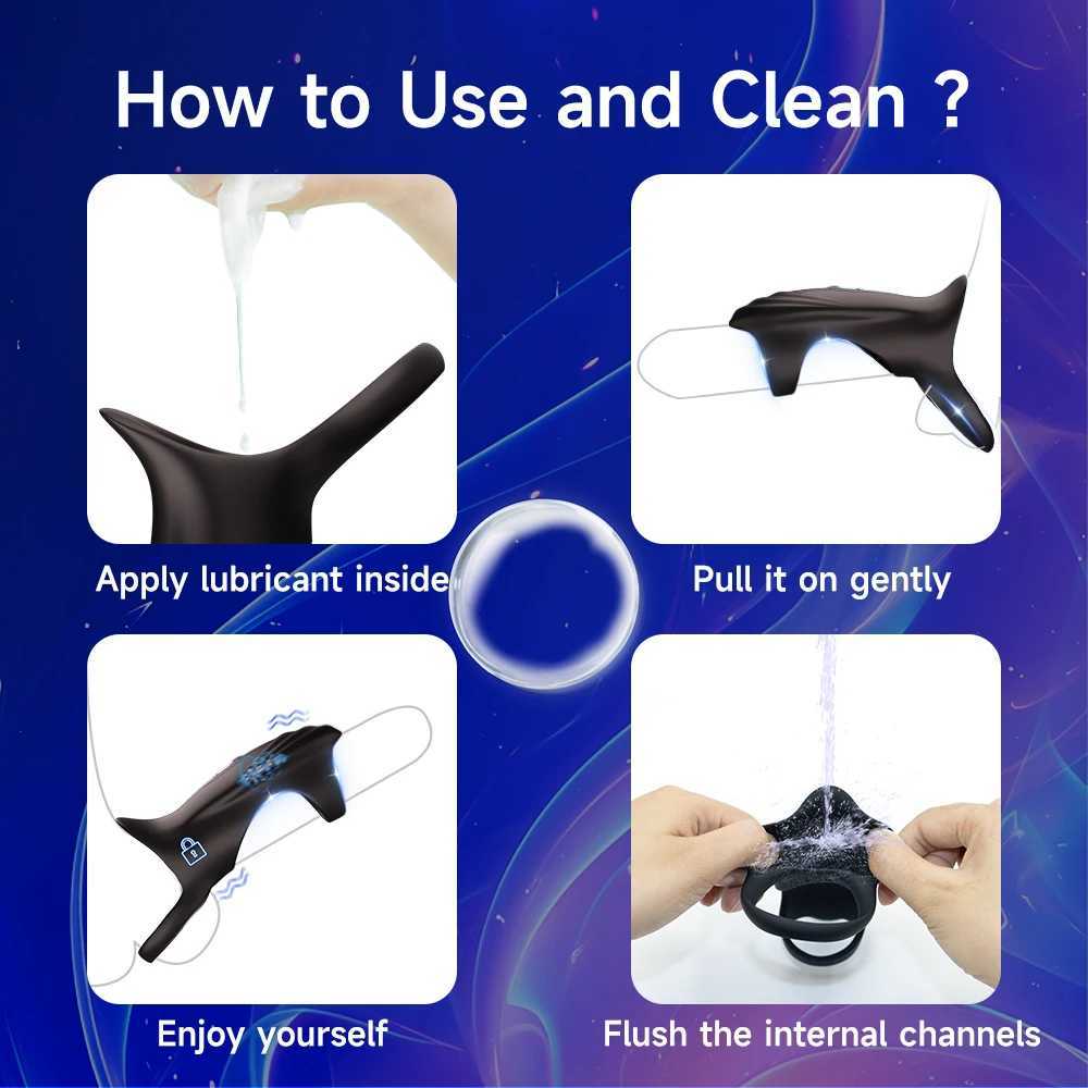 Mens application controls penis ring vibrator sex toy with strong extension G-Spot stimulator vibration penis sleeve adult sex toy W250319