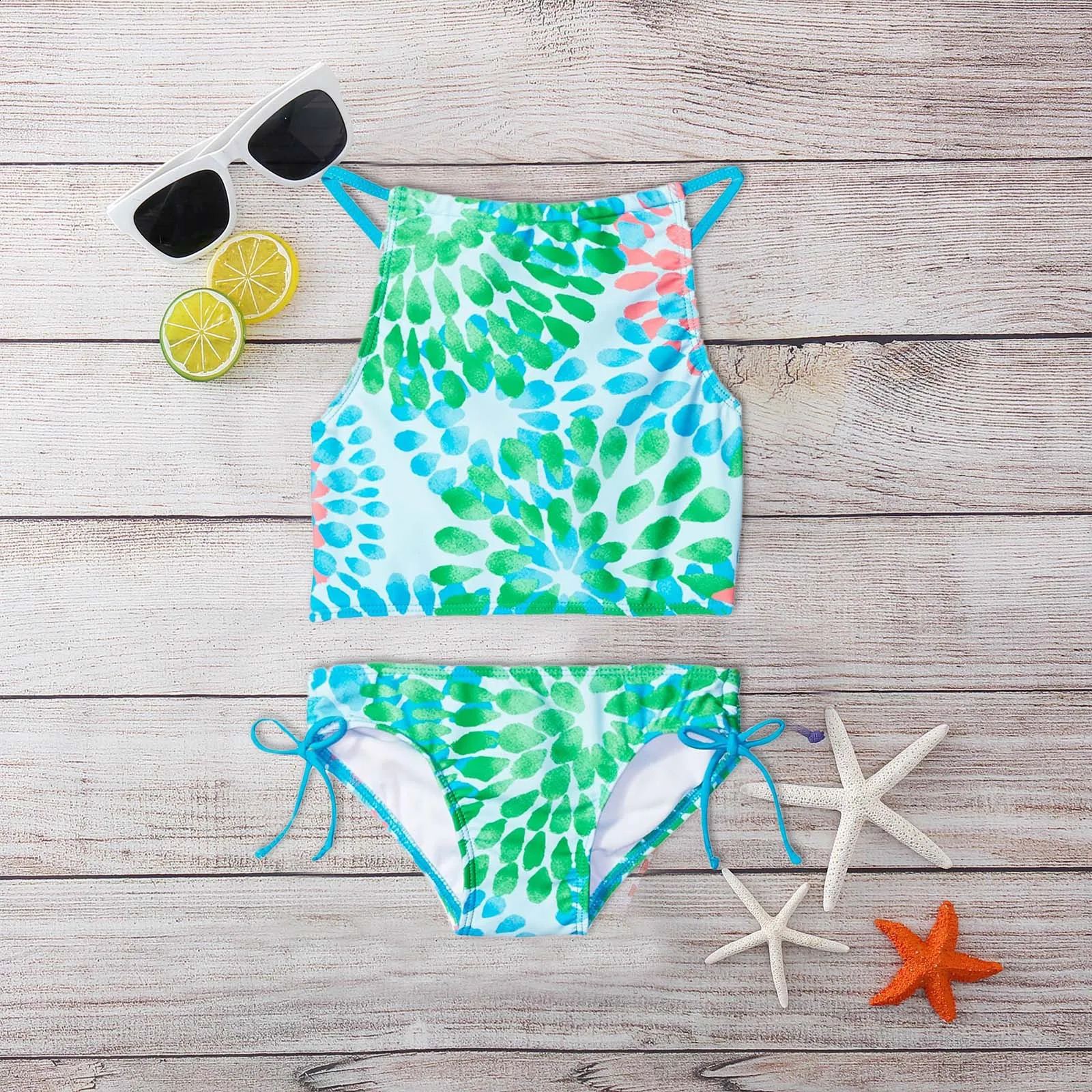 Sport Outfits Beach Daisy 2- Swimsuit Girls Girls Swimwear Bathing Suits for Toddler Girls Kid Bikini 250319
