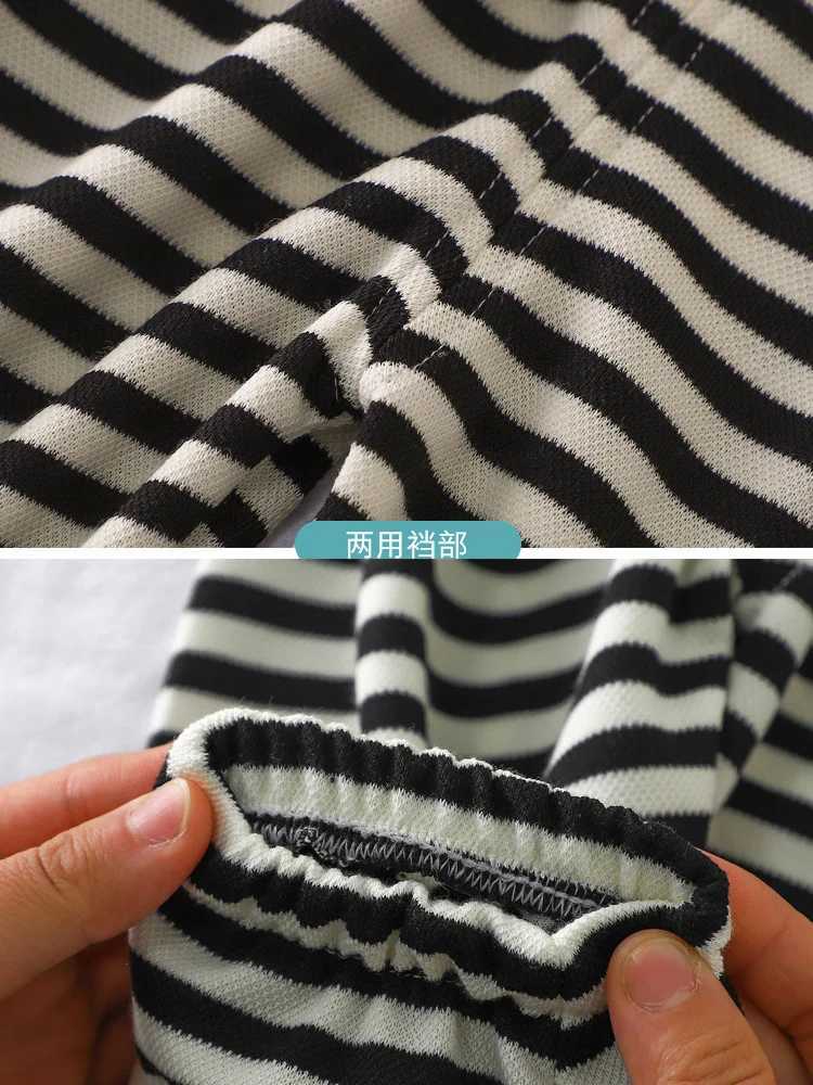 Summer new childrens Korean style mosquito repellent pants suitable for boys and girls baby casual striped ankle length sports pantsT250318