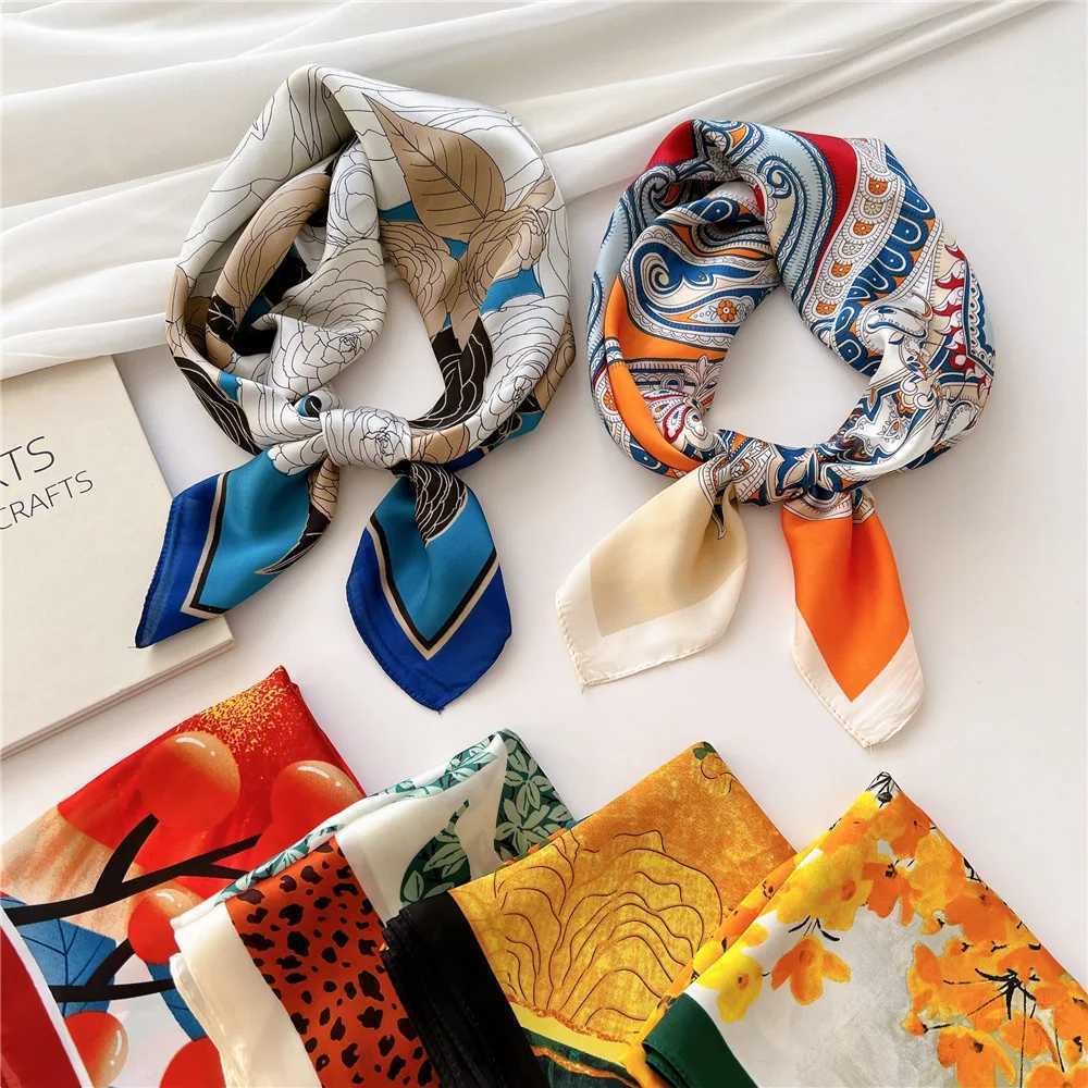 Spring fashion silk scarf 70 * 70cm square scarf used for fashion decoration Bandana soft printing holiday band shawl X250319