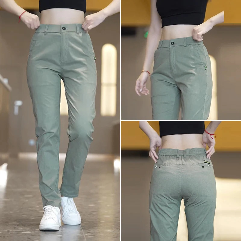 2025 Business Ice Silk Pants Straight Elastic Waist Black Grey Trouser Breathable Simple Mens Clothing Casual Set 250311