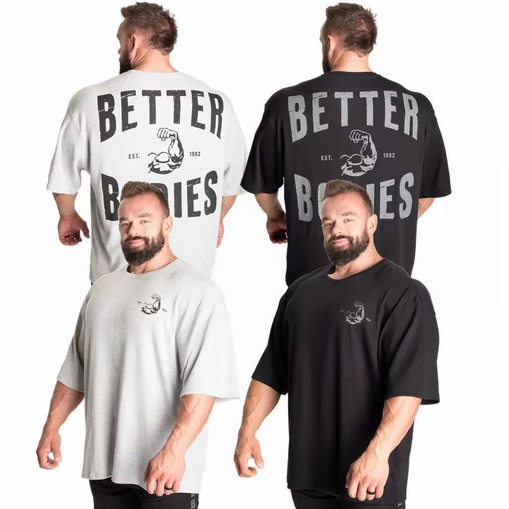 GASP Fitness Muscle Mens Loose Large Sports T-shirt Fitness Short Sleeve Summer Top Leisure Training ClothingT250318