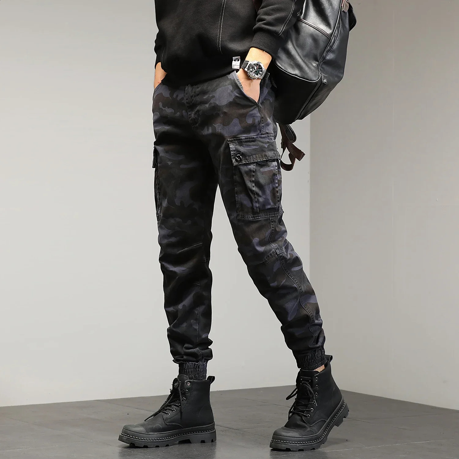 HIQOR Red Goods Mens Outdoor Cotton Camouflage Work Jogger Street Clothing Hiking Pants 250319