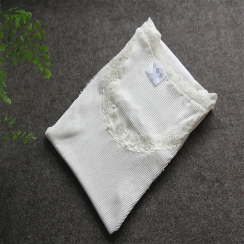 VersatileBase Layer Top Womens Silk Base Tank Knit Cotton Wristless High Elastic Lace Trim Bras Casual Style Leisure 250319