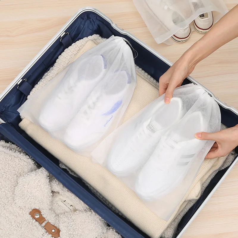 102030 piece shoe cover nonwoven fabric dustproof brushed transparent storage bag travel dry protection 250318