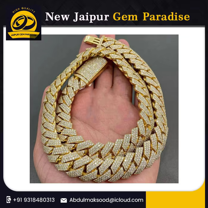 18mm Miami Cuban Link Chain in VVs Moissanite Diamond 925 Sterling White Gold Plated Stainless Steel 18-24 Hip Hop Jewelry