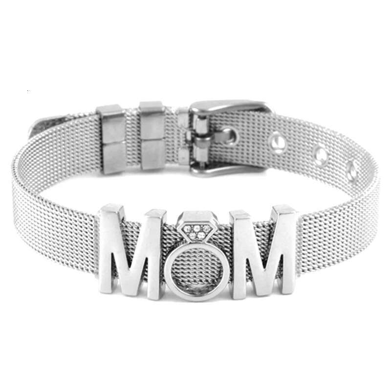 New Fashion Stainless Steel Mesh Bracelets Original MOM Beads Buckle Keeper Bracelets For Women Mother Jewelry Gift Wholesale