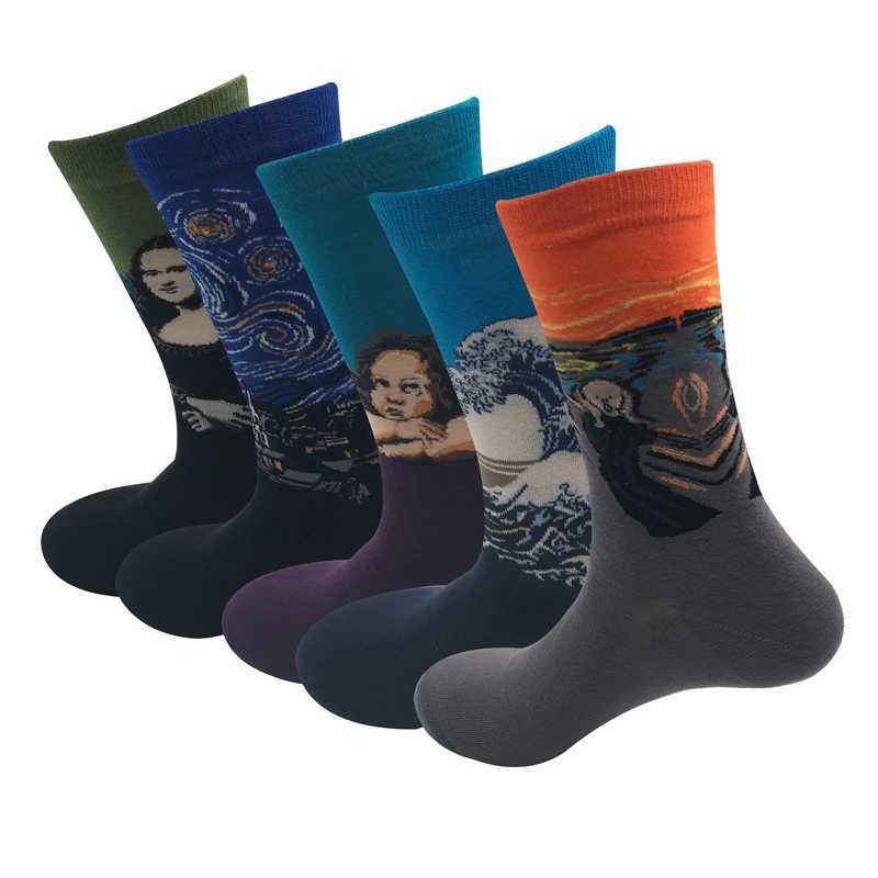 Trendy mens tube socks Crazy oil series Mens socks Mens socks Long socks No gift box X250319