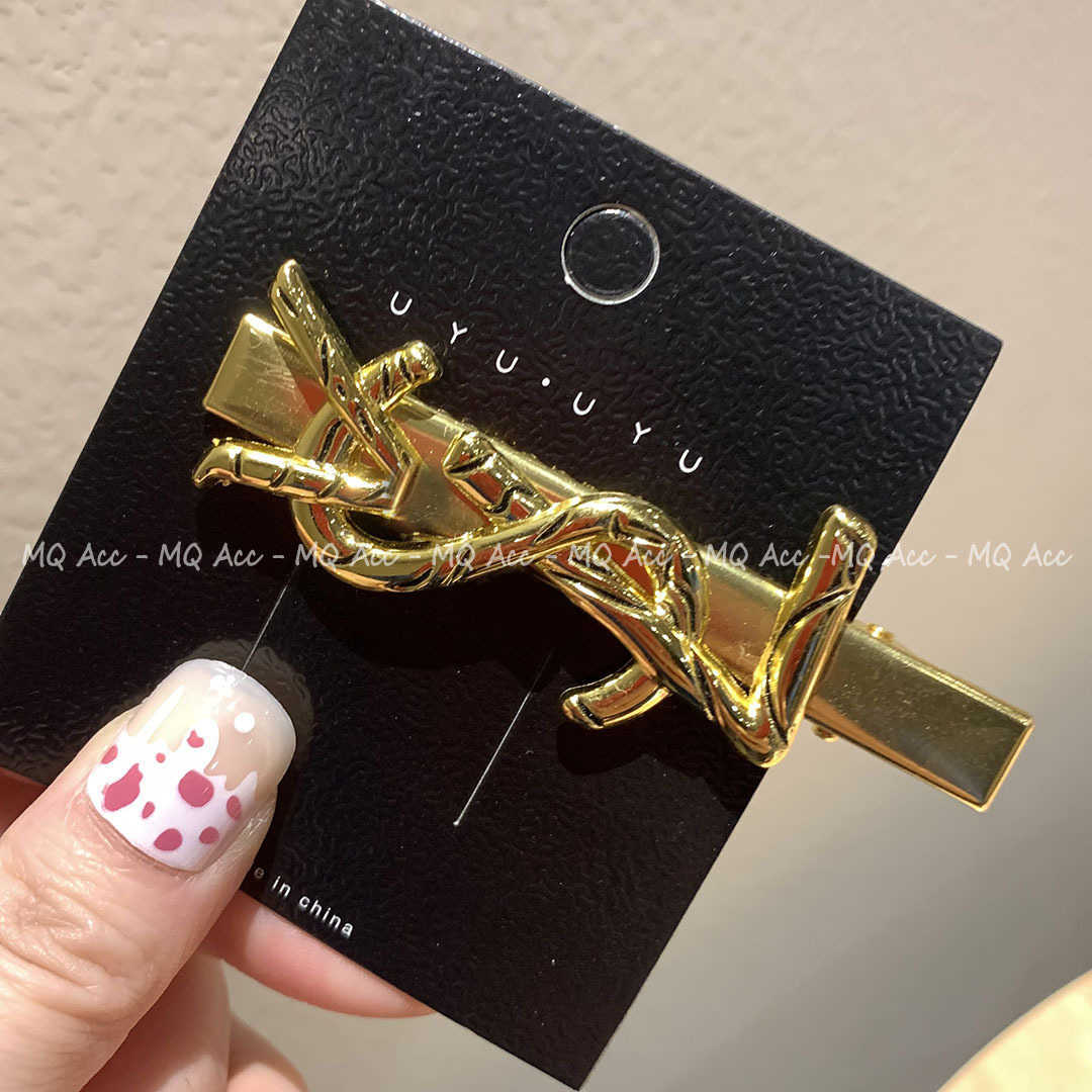 Hair Clips Barrettes Ys Gold Silver Leather Hair Clip with Bangs Sweet and Cool Girl Style Duckbill Versatile H250318