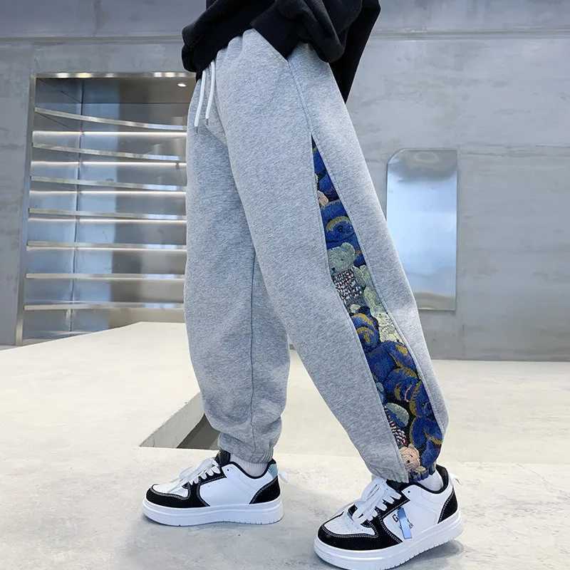 Autumn New Boys Casual Pants American Childrens Trend Pants Boys Sports Pants Childrens Hip hop Sports Trousers 120-170T250318