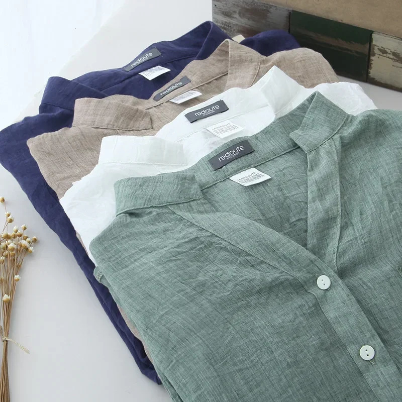 Elegant Feminine Shirts Cotton Linen Large Size Blouses Fashion Woman Vintage Blouses Summer Korean Style Clothes 250318