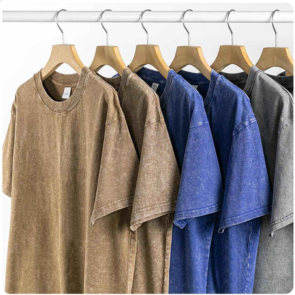 Summer Washed T shirt Men Women Cotton Loose O-Neck Oversized Tee Mens America Y2k Tops Hip Hop Vintage Short Sleeve T-shirt 250319