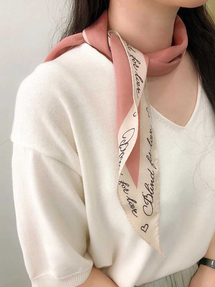 Dolphin Spring Wen Diamond Scarf 110x35cm letter printed chiffon silk fresh style womens small ribbon X250319