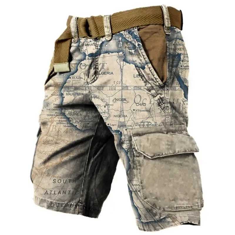 New mens 3D digital jeans trend sports street running shorts outdoor casual denim shorts military pants field training W250319