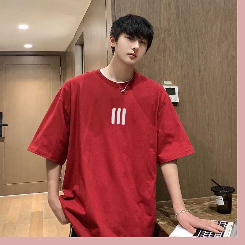 New Summer American Basic T-shirt Loose Round Neck Short Sleeve High Quality Pure Cotton Vintage Tops Oversized Unisex T-shirtT250318