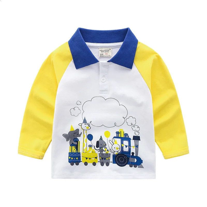 HoneyCherry Long-sleeved Polo Shirt for Children Lovely Stylish and Cartoon-themed Polo Shirt 250319