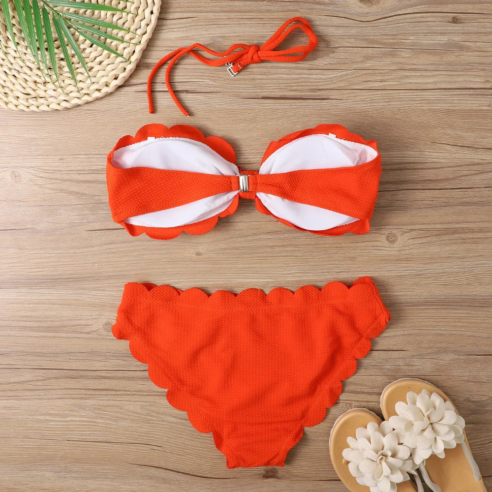 Sexy Bandeau Bikini Set Women Brazilian Swimsuit Solid Swimwear Female Summer Beachwear Bathing Suit Bequine 250314