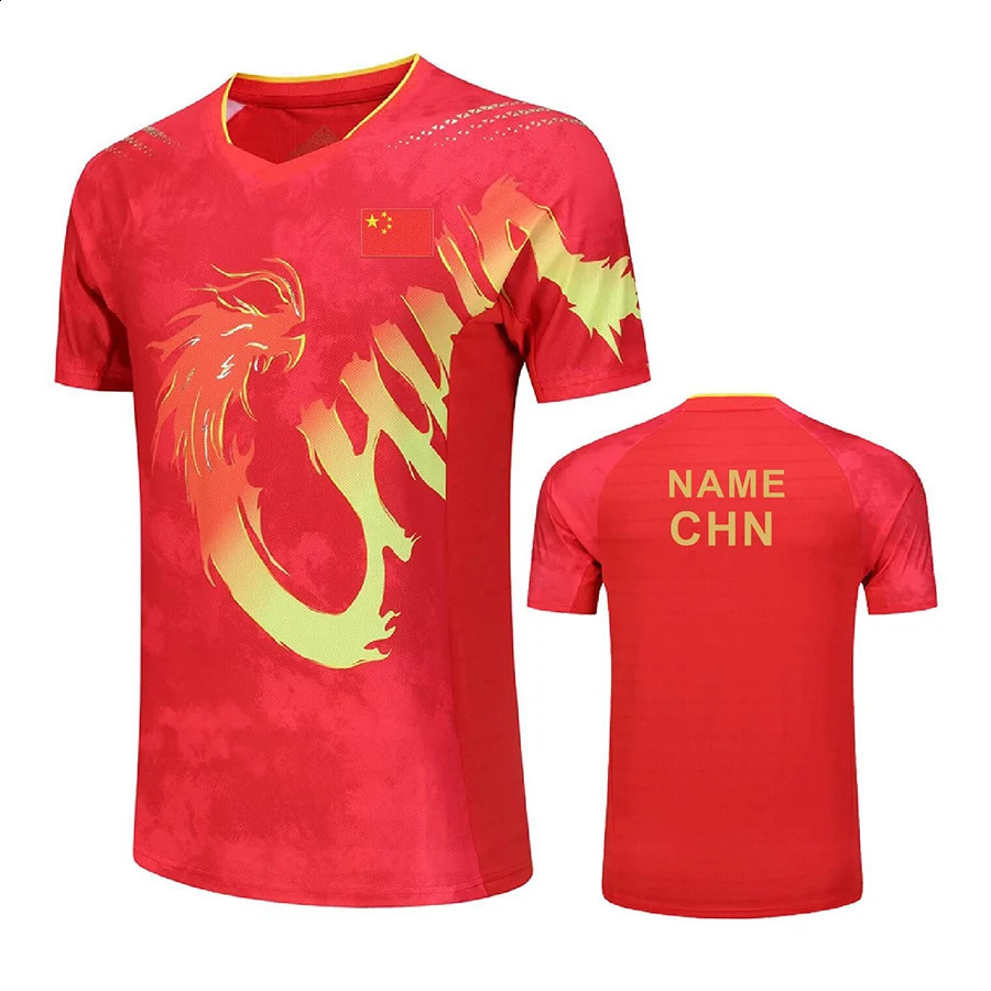 Custom Text CHINA Dragon uniform Championship TEAM Table Tennis shirts shorts Men Women ren ping pong shirt clothes 250314