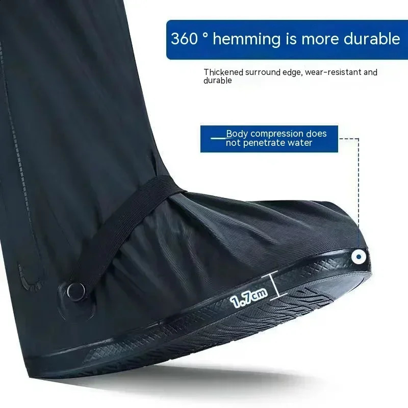 Reusable motorcycle scooter dirt bike rain shoe cover anti slip boot neutral protector suitable for rainy days 250318