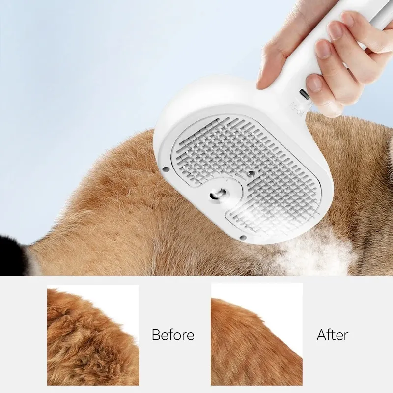 Pet Automatic Spray Hair Comb Cat Hair Straightening Brush for Pets Dog Rechargeable Hair Removal Comb Cat Grooming Brush