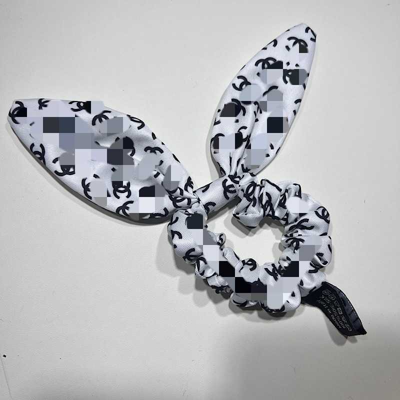 Hair Rubber Bands Elegant Ear Bow Headband High-end Black and White Printed Hair Accessory with Explosive H250318