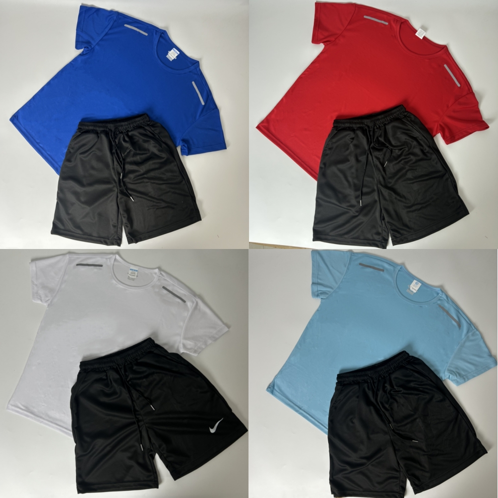 Men's Tech suit Sports Shirt Shorts Sports two piece Summer Women's running fitness wear Quick drying football sweatshirt Gym sweatshirt Basketball T-shirt Jogger