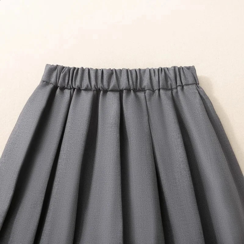 Teenage Girls Pleated Skirt Casual Grey School Skirt for Kids 2025 Spring Summer Simple Stylish Versatile A-line Short Skirt 250319