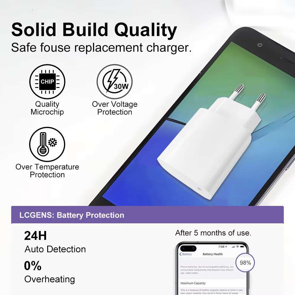 20W 30W Mobile Power Adapter USB Type C Portable Phone Charging for Samsung iPhone Fast Charger