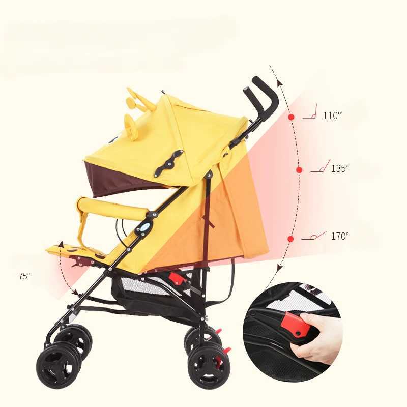 Portable baby stroller Simple folding child shock absorber car refreshing and breathing baby stroller can sit down or lie down Z250319