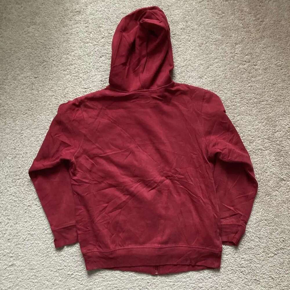 Retro American Men's Zipper Hoodie, Neutral Casual Sweatshirt, Y2K, MMA Elite, Small Size, Skull Wing Pattern, Street, Hip Hop, New Style, 2024