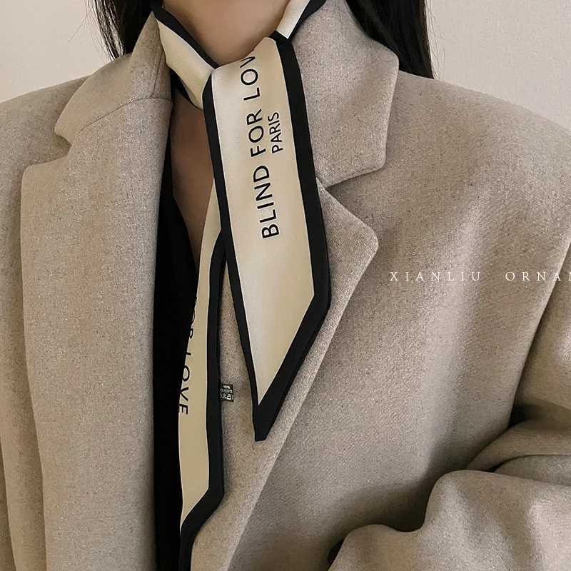 2024 New Luxury Brand Scarf Tarot Card Text Scarf Bag Hair Tight Silk Scarf Design Foam Collar Strap X250319