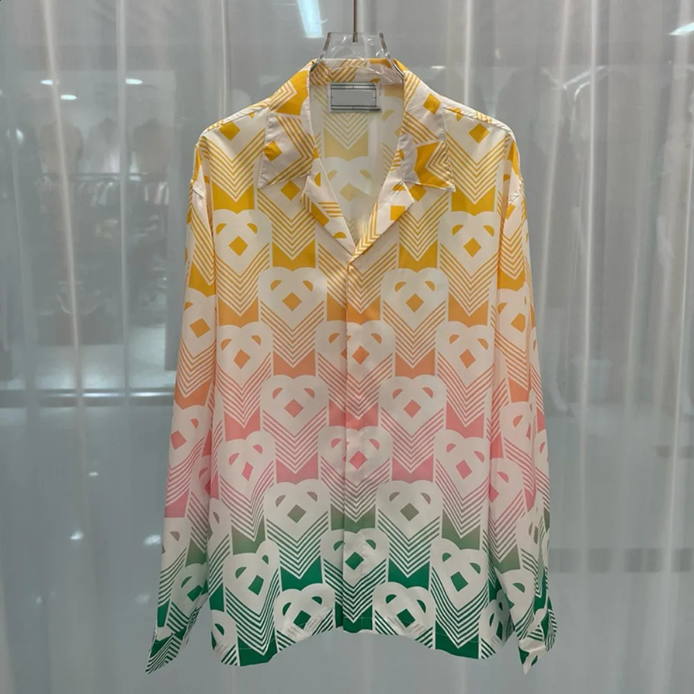 SpringSummer Casual Digital Printing Youth Fashion Shopping Mens Long Sleeve Shirt Trend 250317