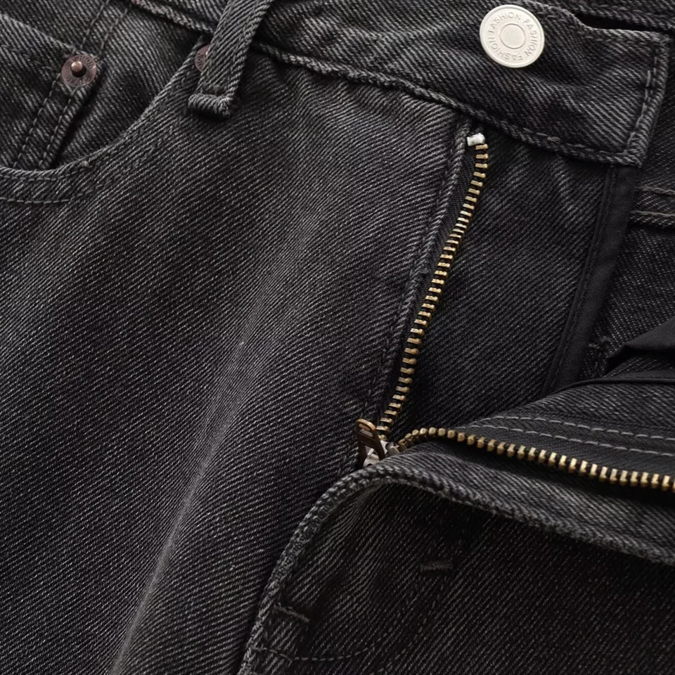 PB ZA Autumn Womens Loose and Weight Loss Casual High Waist Straight Leg Jeans 250317