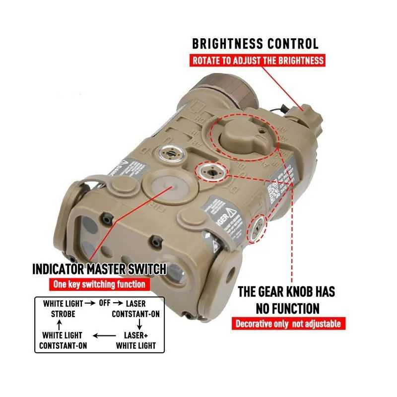 NGAL laser L3 red dot blue laser flash LED strobe nylon battery box Picatinny rail air gun AR15 accessories PEQ DBAL X250319