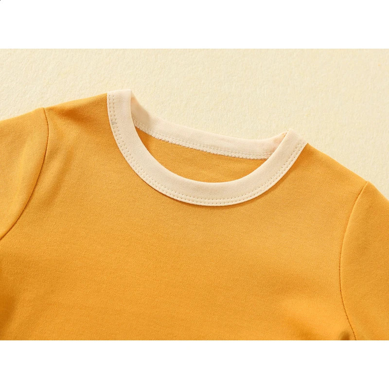 100% Cotton Small Children Summer Short Sleeve T shirt Boys Girls Color Matching Soft Comfy Tops Tees Kids T-shirts Casual 250319