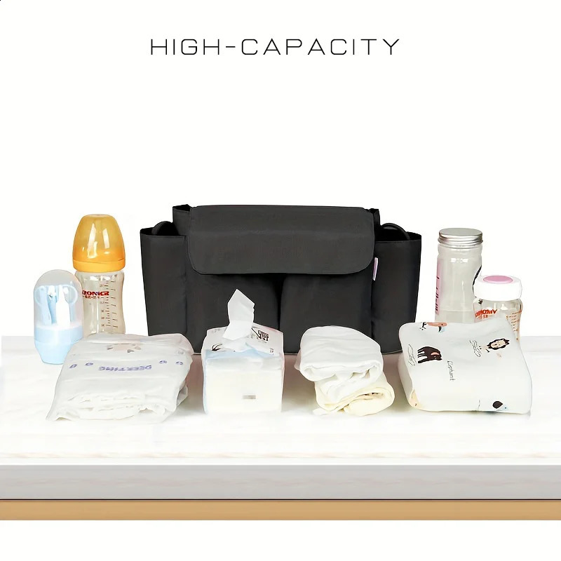 Stroller Organizer Bags Mummy Large Capacity Travel Hanging Bag Bottle Holder Pram Diaper Bags Baby Stroller Accessories 250319