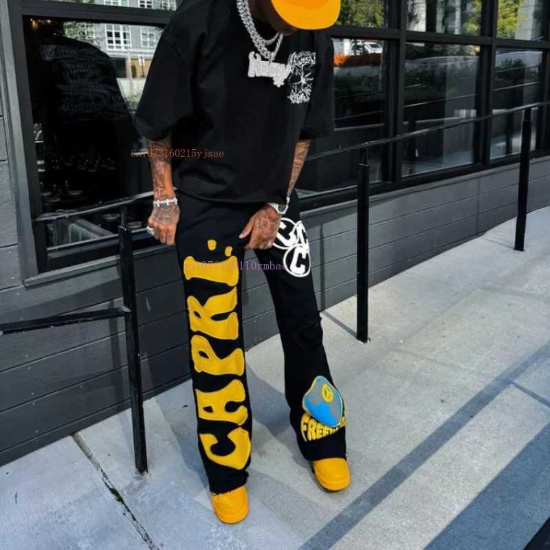 Y2K new best-selling American hip-hop letters printed loose casual pants mens Harajuku Gothic running casual pants street wear X250319