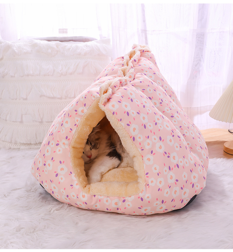 Warm Velvet-Lined Pet Bed - Thick Insulated Cat & Dog Nests for Cozy Winter Nights - view 3