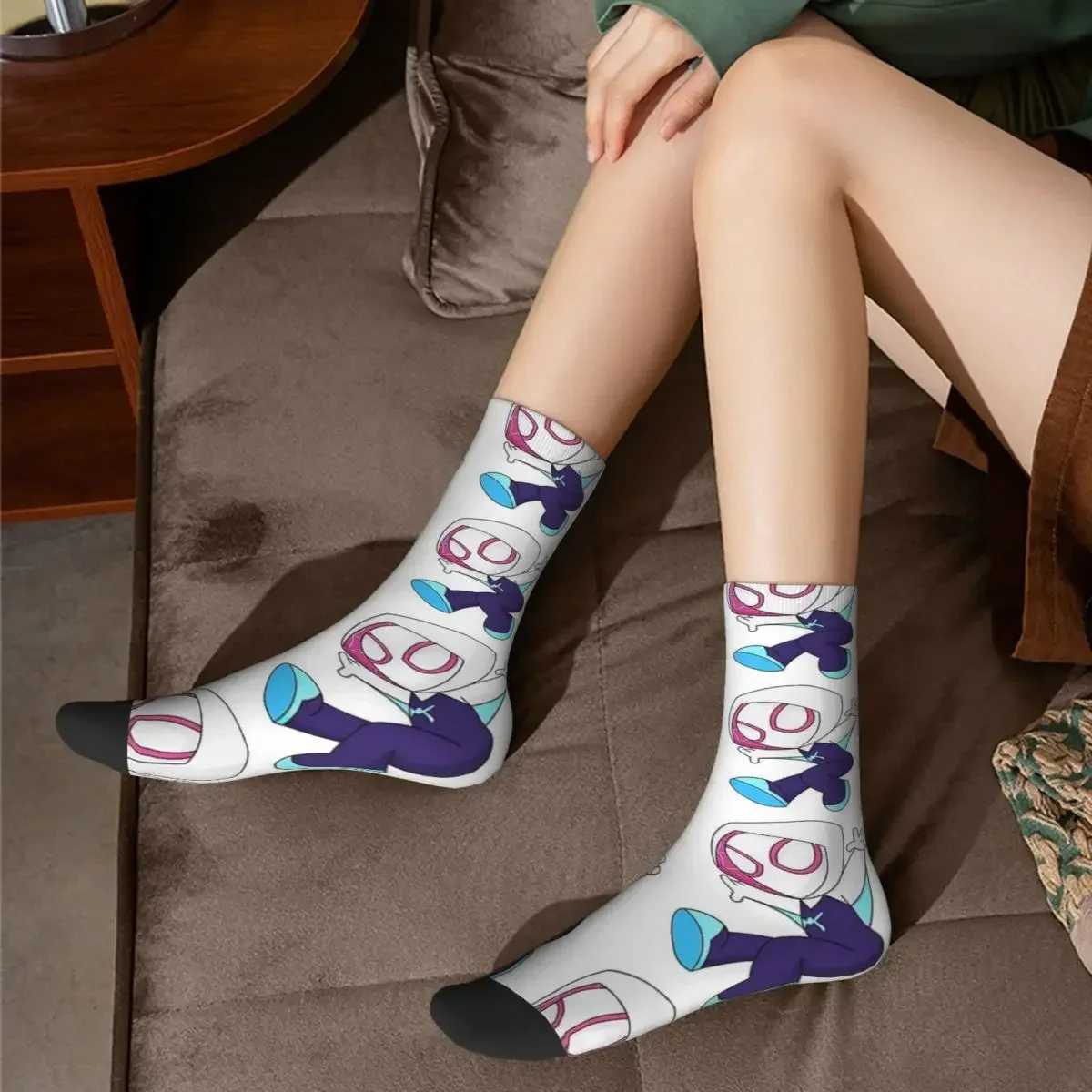 Ghost Spider Girl Socks Harajuku Sweat Absorbing Stockings All Season Long Socks Accessories for Mans Womans Birthday Present X250319