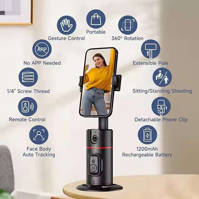 AI Intelligent Auto Face Tracking 360 Gimbal Stabilizer Phone Rotation Holder Tripod Stick for Vlog Selfie Camera