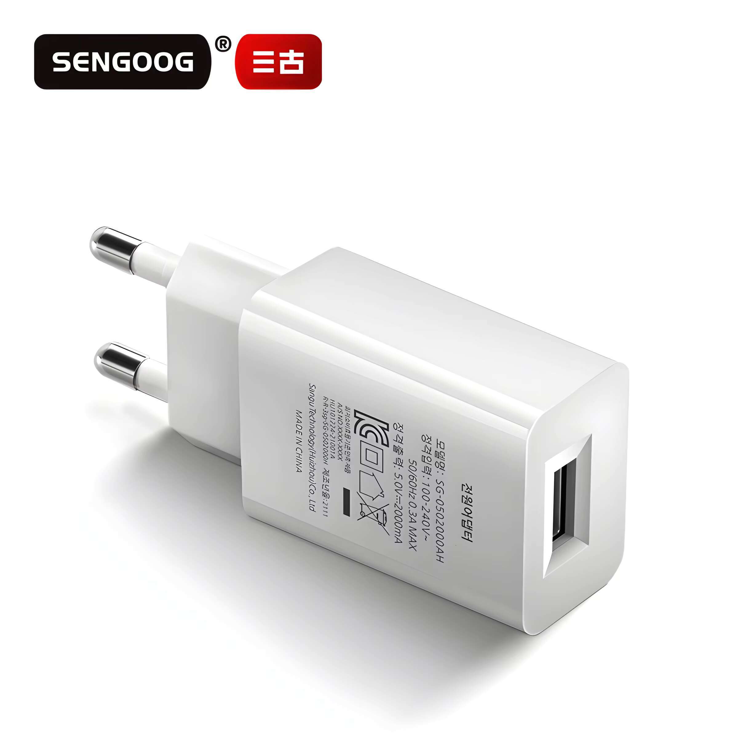 5V 2A Power Adapter for Mobile Phone Fast Charging USB Wall South Korea KC KCC Certification 10W Portable Travel Charger