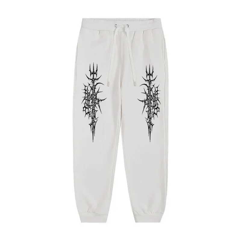 Mens printed waist sports pants street casual pants sports pants suitable outdoor sports and leisure pure jogging pants X250319