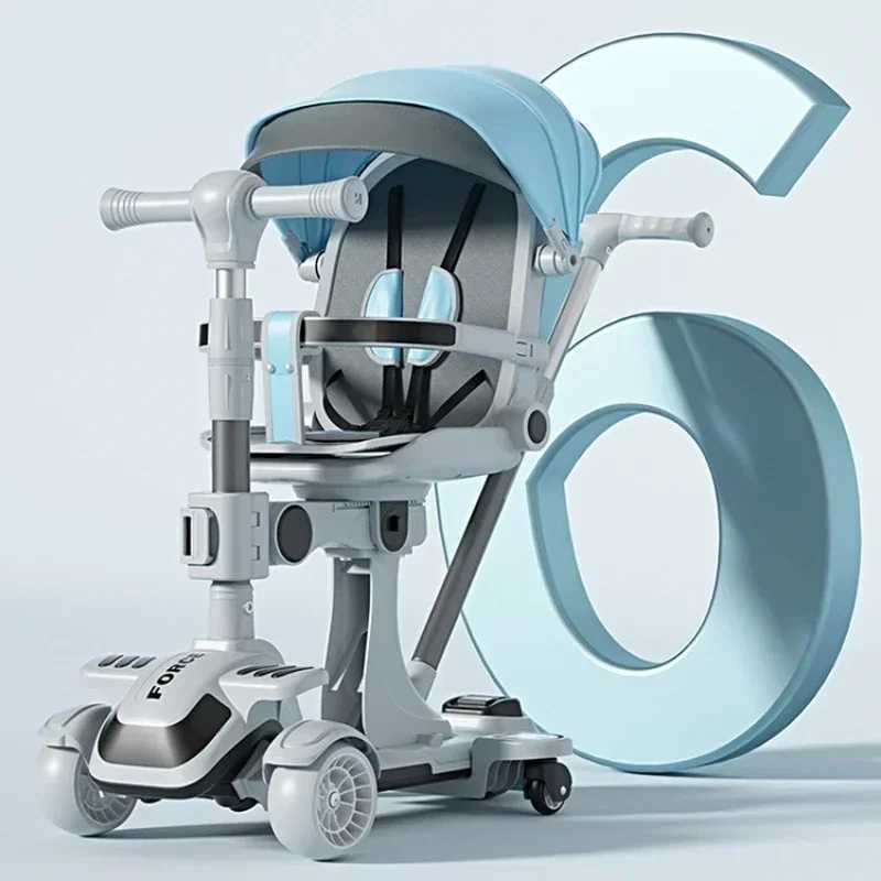 The new baby push rod multi-purpose cover scooter is designed for sitting and lying down. Detachable casing for easy carrying of the stroller Z250319