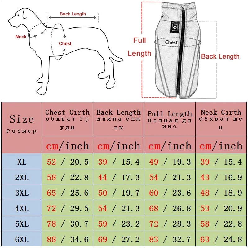 Waterproof Dog Clothes for Large Dogs Winter Warm Big Jackets Padded Fleece Pet Coat Safety Reflective n Clothing 250318