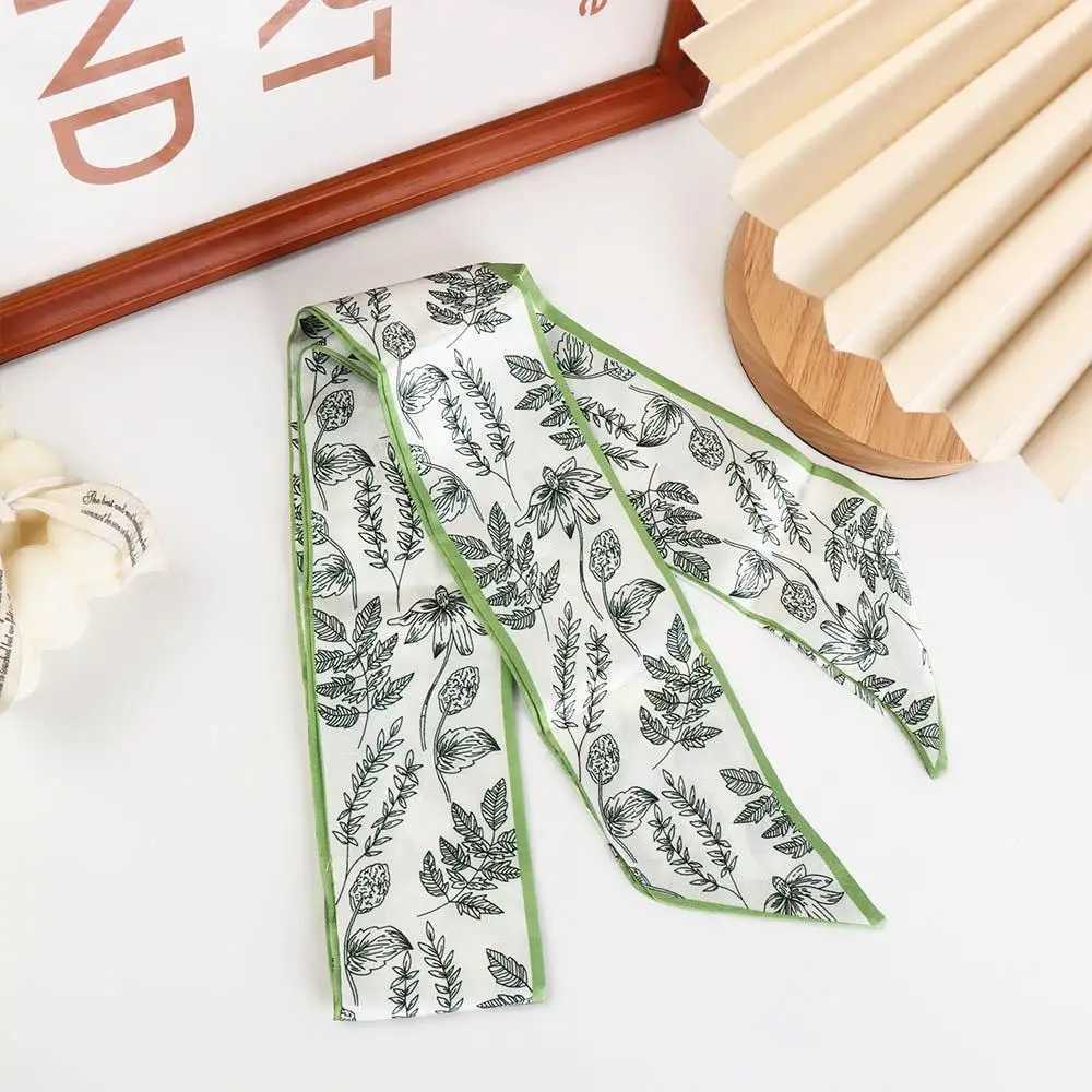 Sweet Neck Scarf New Band Korean style Scarves Floral Flower Printed Scarf Hair Bands Silk Scarf Wen Hair Band X250319